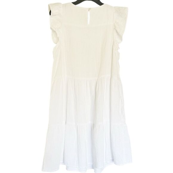 J. Crew White Cotton Gauze Tank Mini Dress Size 8 - Picture 4 of 11